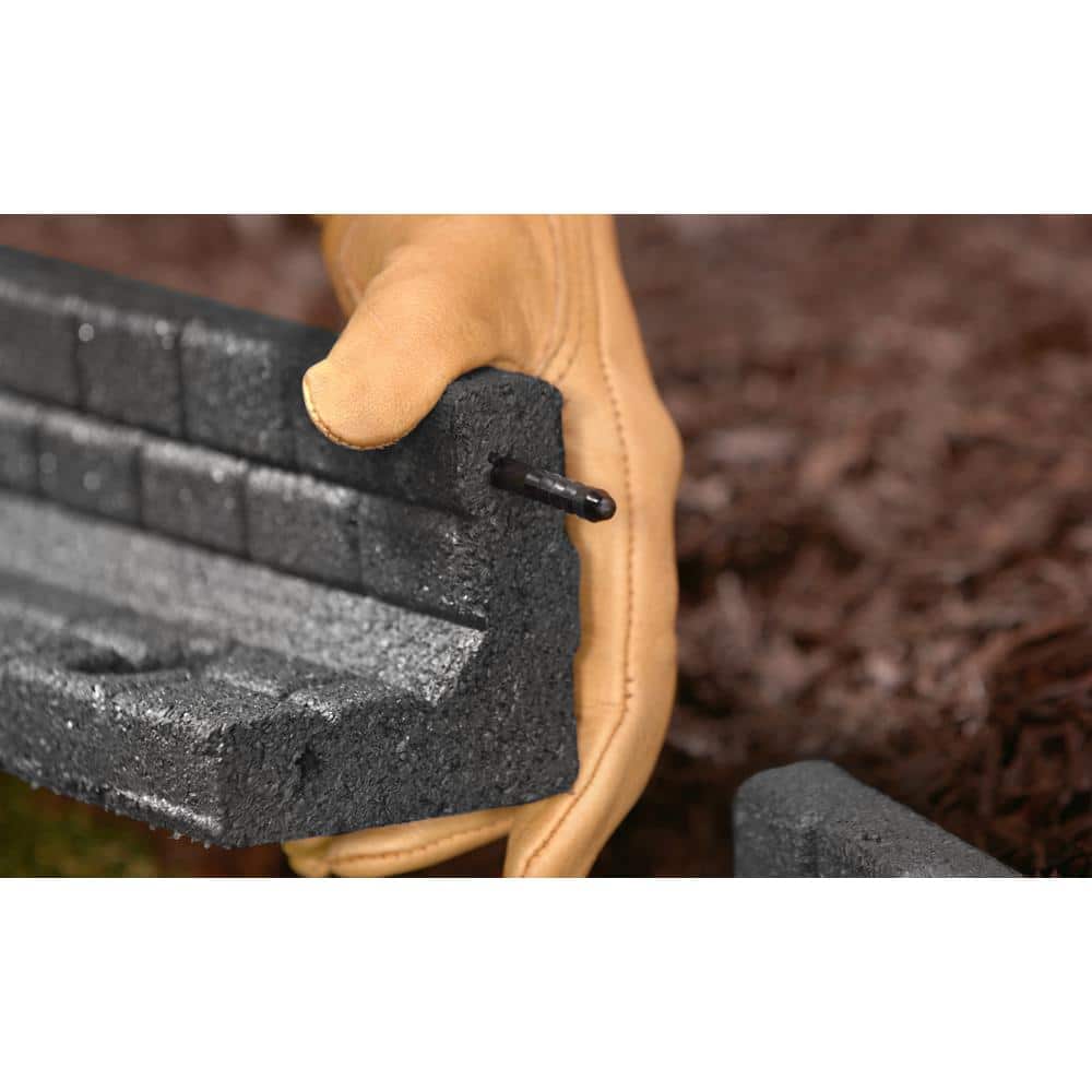 48 in. x 3 in. x 3 in. Gray Brickface Rubber Landscape Edging (6-Pack) - Hercitys