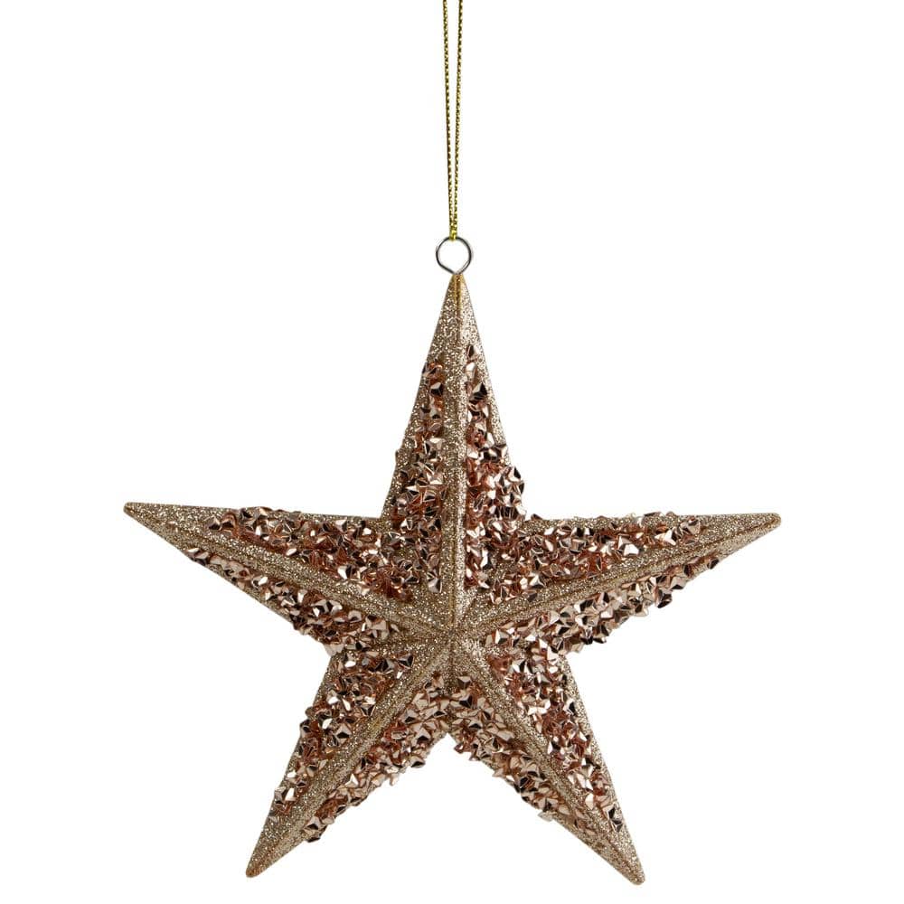 5.5 in. Rose Gold Star Shaped Christmas Ornament - Hercitys