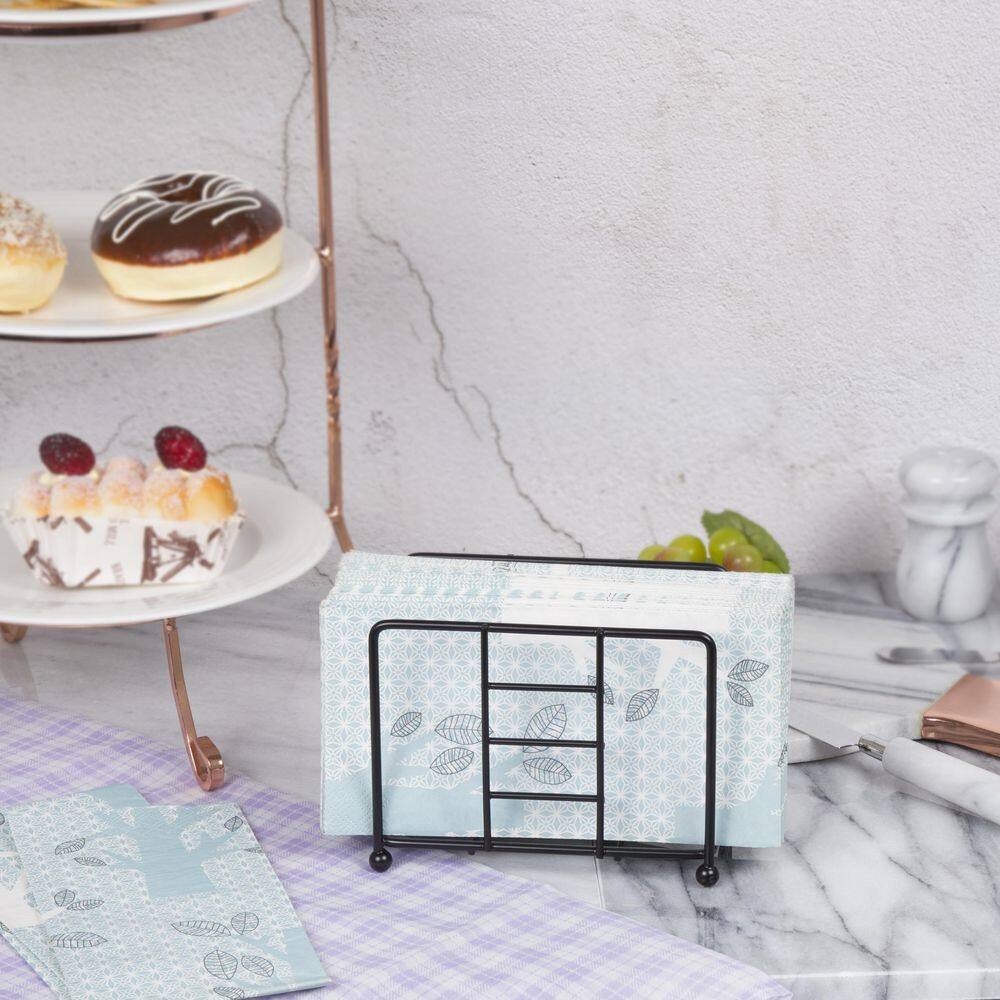 5.5 x 3.3 x 4.2 in. H Black Metal Wire Napkin Holder Kitchen Table Tissue Dispenser - Hercitys