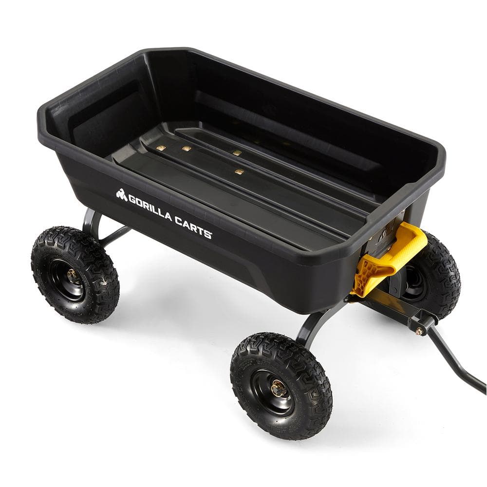 4 cu. ft. Patented Poly Dumping Garden Cart, 600 lbs. Capacity, 35 in. x 22 in. x 8 in. Bed, 10 in. Pneumatic Tires - Hercitys