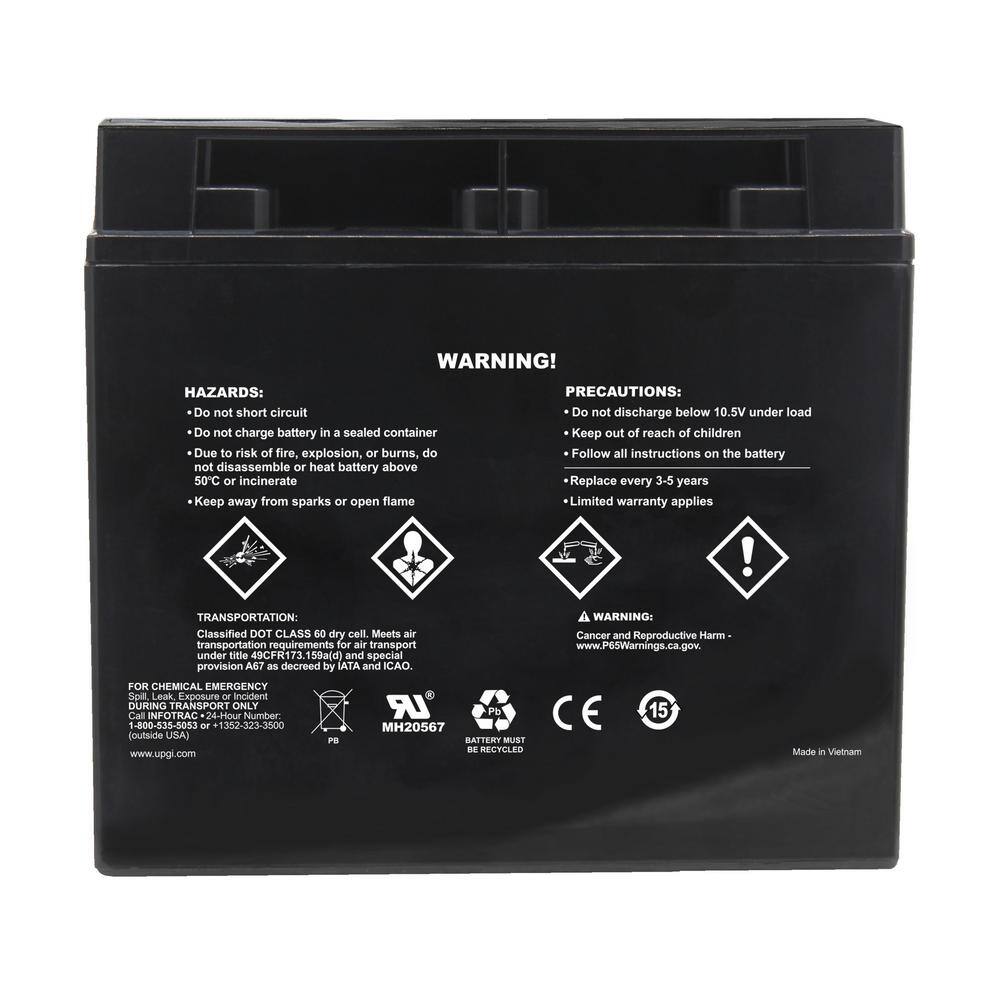 12-Volt 18 Ah I1 Terminal Sealed Lead Acid (SLA) AGM Rechargeable Battery - Hercitys