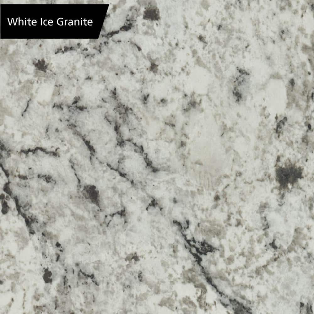 10 ft. Straight Laminate Countertop in Textured White Ice Granite with Eased Edge and Integrated Backsplash - Hercitys