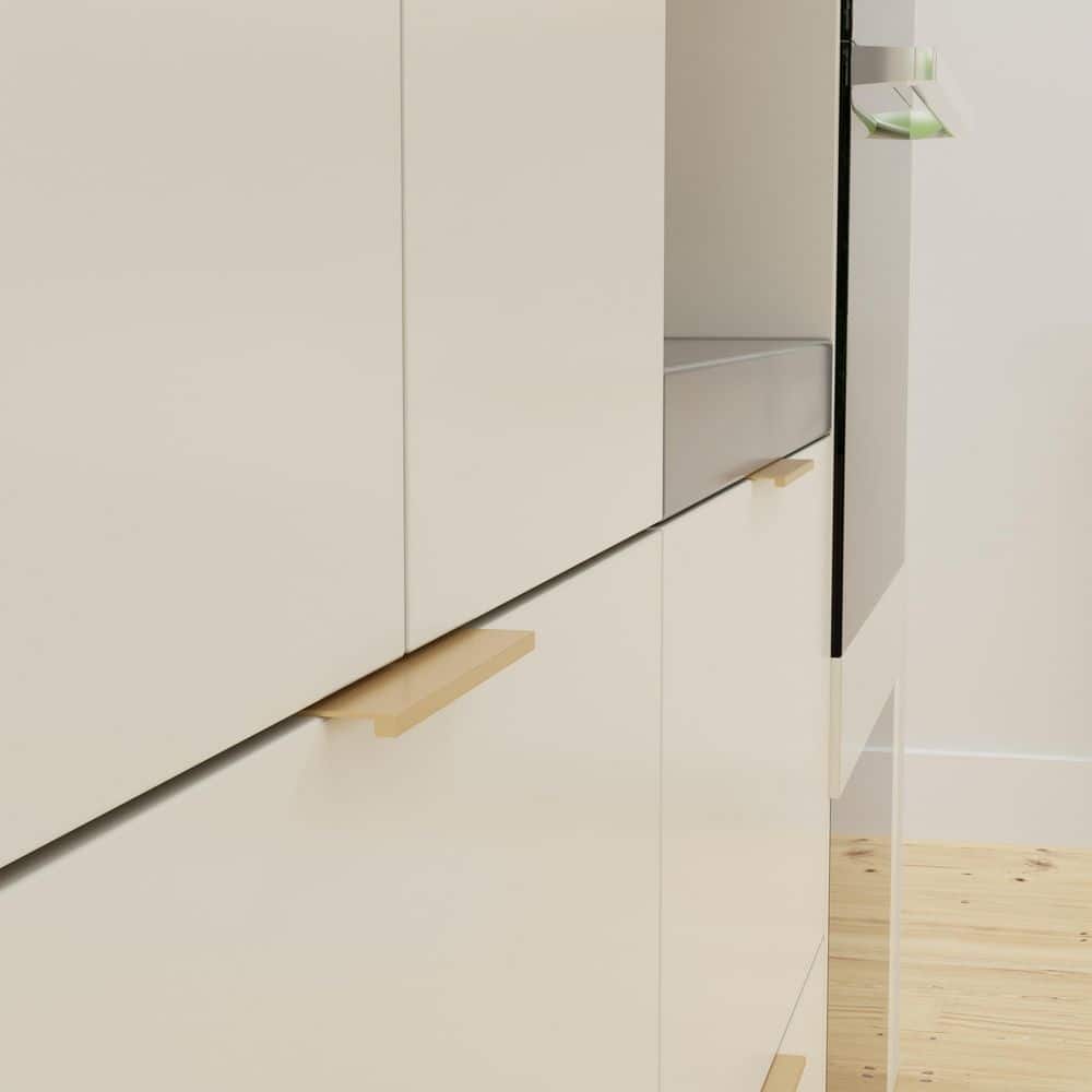 5-Pack Ethan 4 in. (102 mm) Center-to-Center Satin Brass Edge Drawer Pull - Hercitys