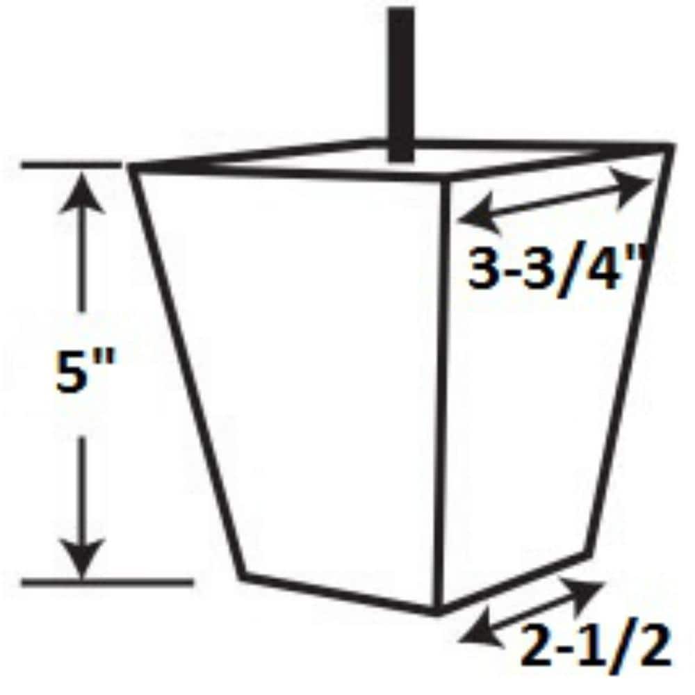 5 in. x 3-3/4 in. Unfinished Solid Hardwood Square Bun Foot - Hercitys