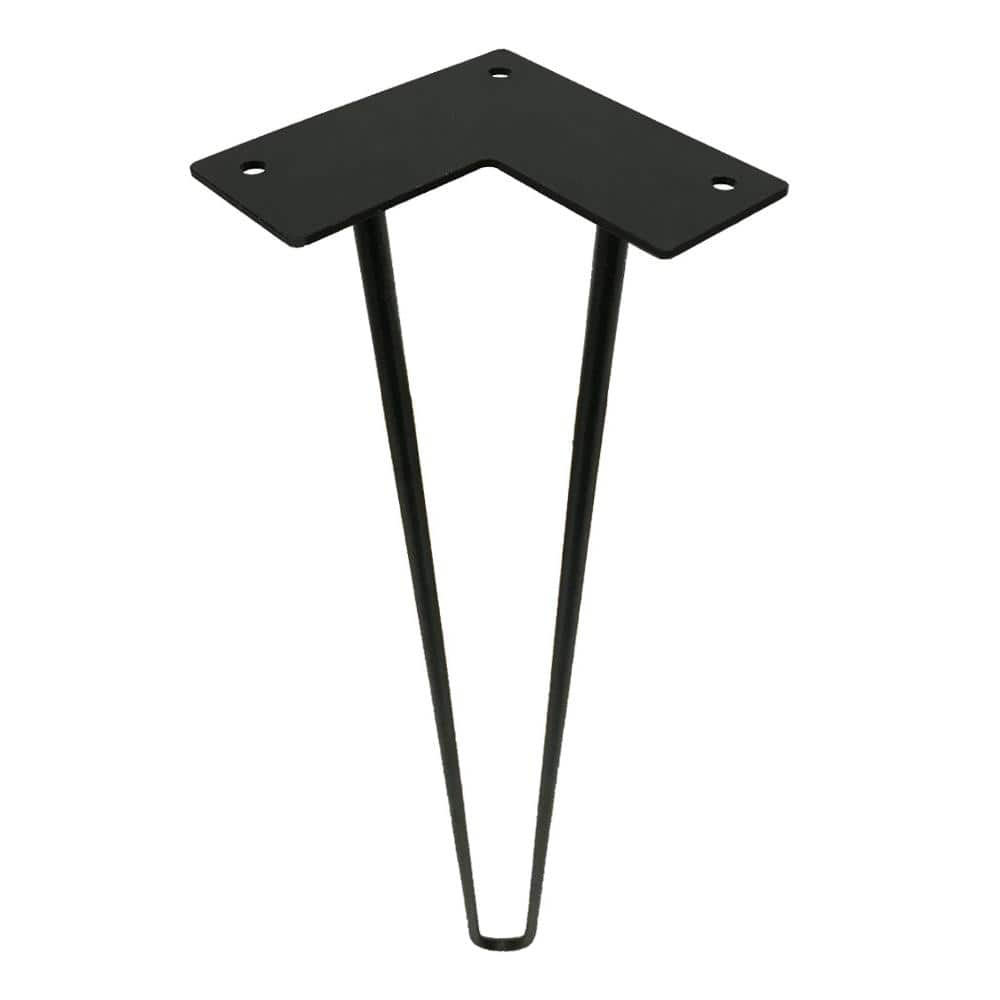 28 in. Black Steel 2-Rod Hairpin Leg (4-Pack) - Hercitys