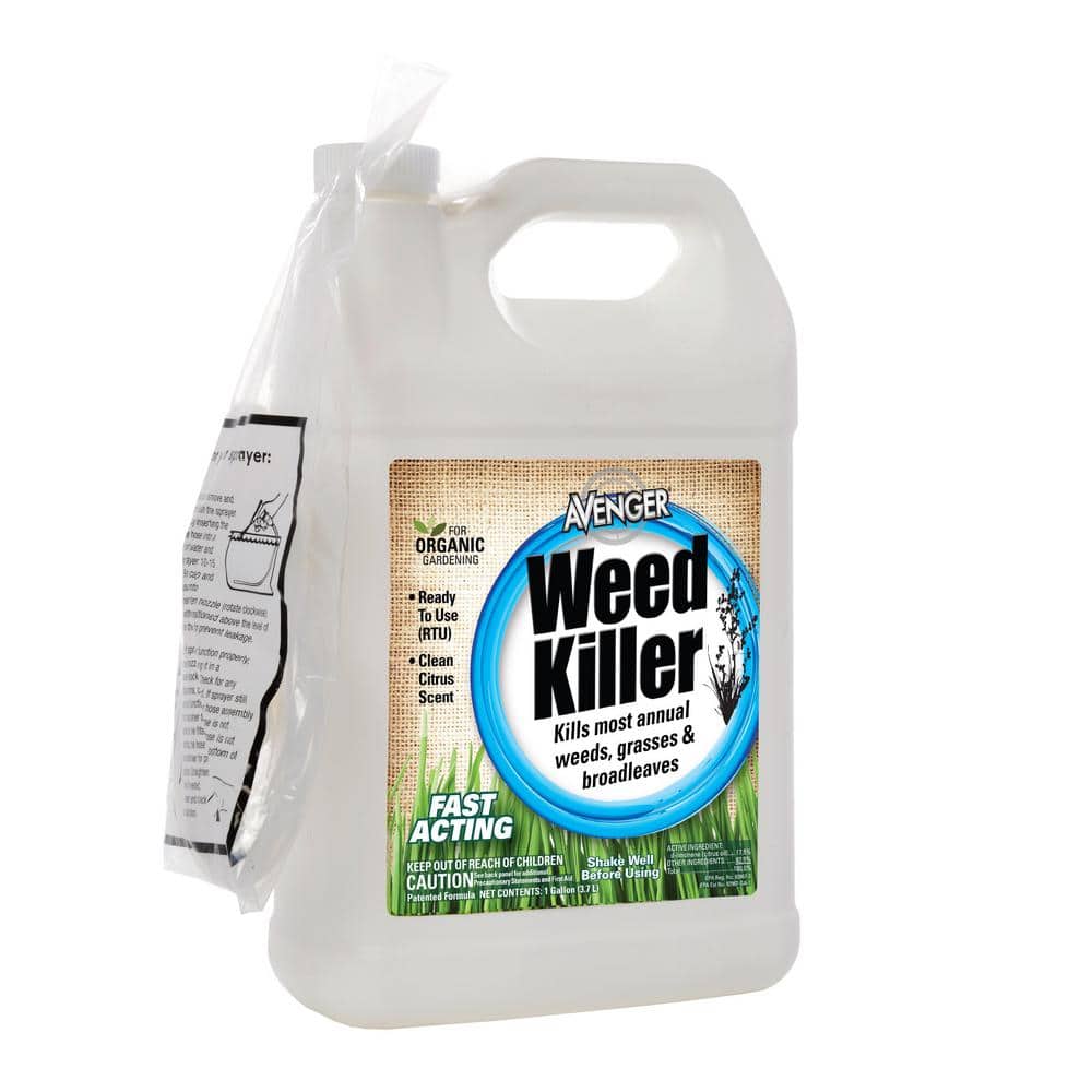 128 oz Organic Weed and Grass Killer RTU, Biodegradable, Natural non-toxic citrus based, Kills on contact, Trigger Spray - Hercitys