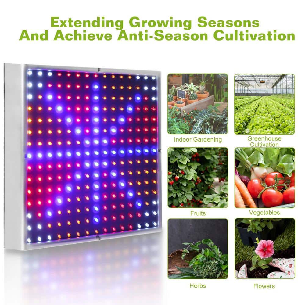 15-Watts LED Grow Light Full Spectrum Hanging 225 LEDs - Hercitys
