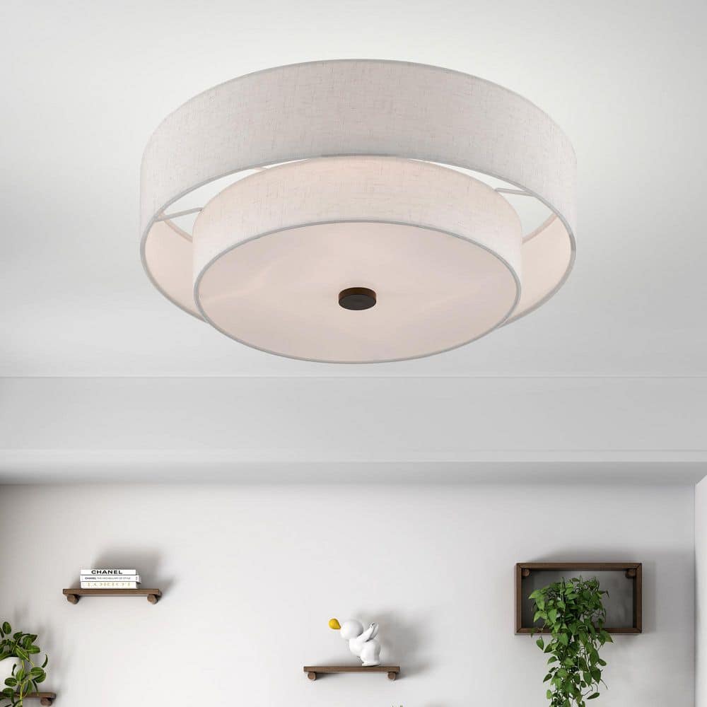 18 in. Semi Flush Mount 4-Light English Bronze Monroe - Hercitys