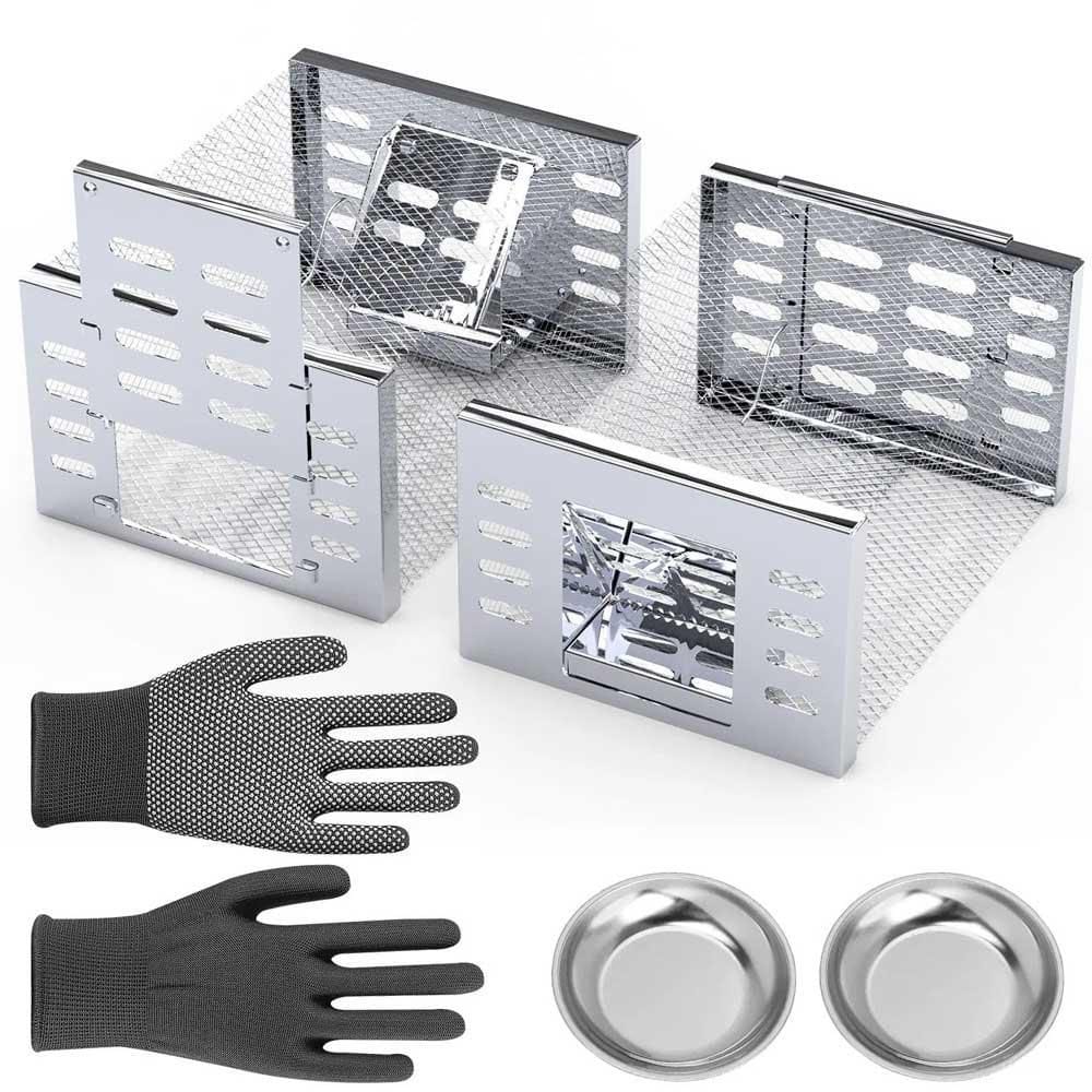 2-Pcs Humane Rat Trap Catch and Release Live Mouse Cage Traps with Automatic Continuous Cycle Trapping for Rodent Mouse - Hercitys