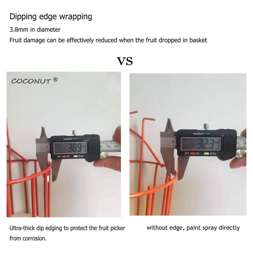 13 in. Fruit Picker Tree Pruner with Basket and Pole - Hercitys