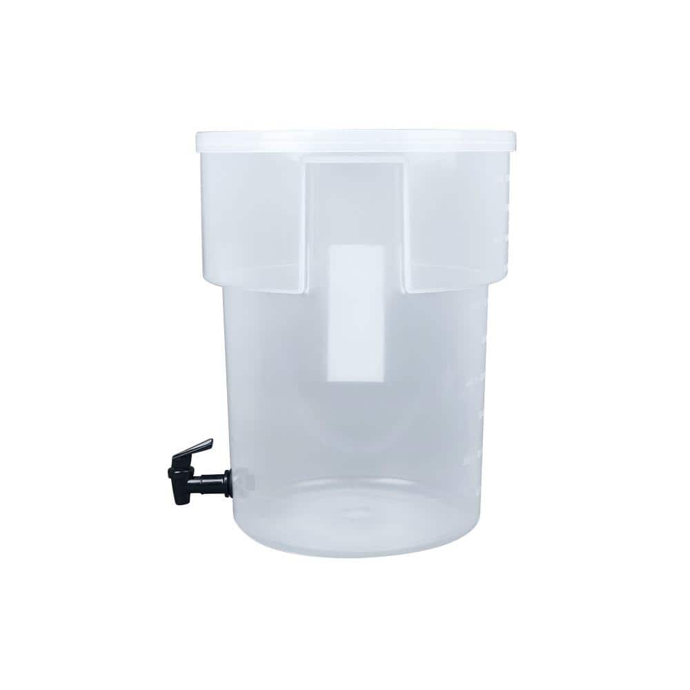 5 Gal. Polypropylene Beverage Dispenser with Lid and Faucet See-Thru - Hercitys