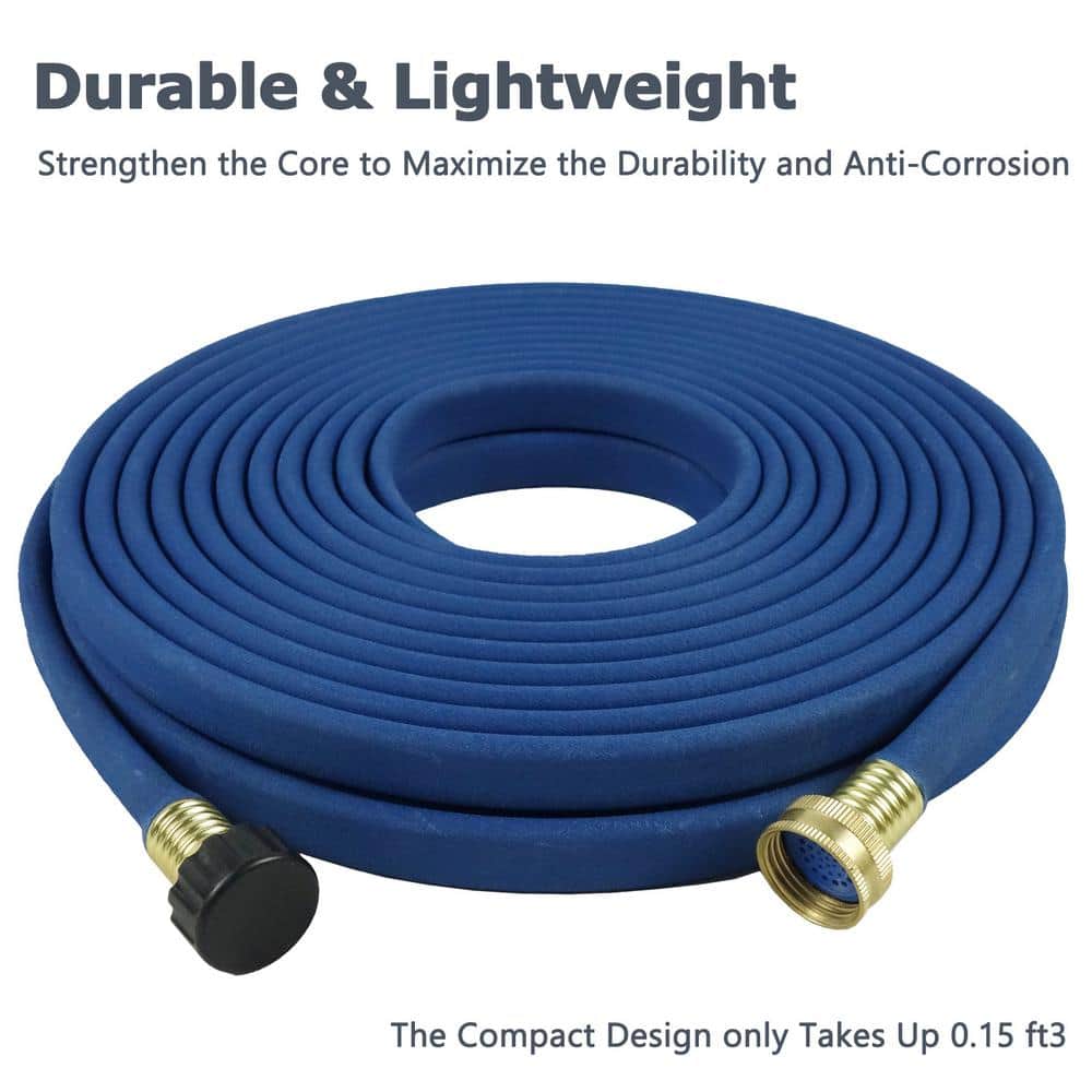 1/2 in. x 50 ft. Garden Flat Soaker Hose More Water Leakage, Heavy-Duty, Metal Hose Connector Ends, Save 80% Water - Hercitys
