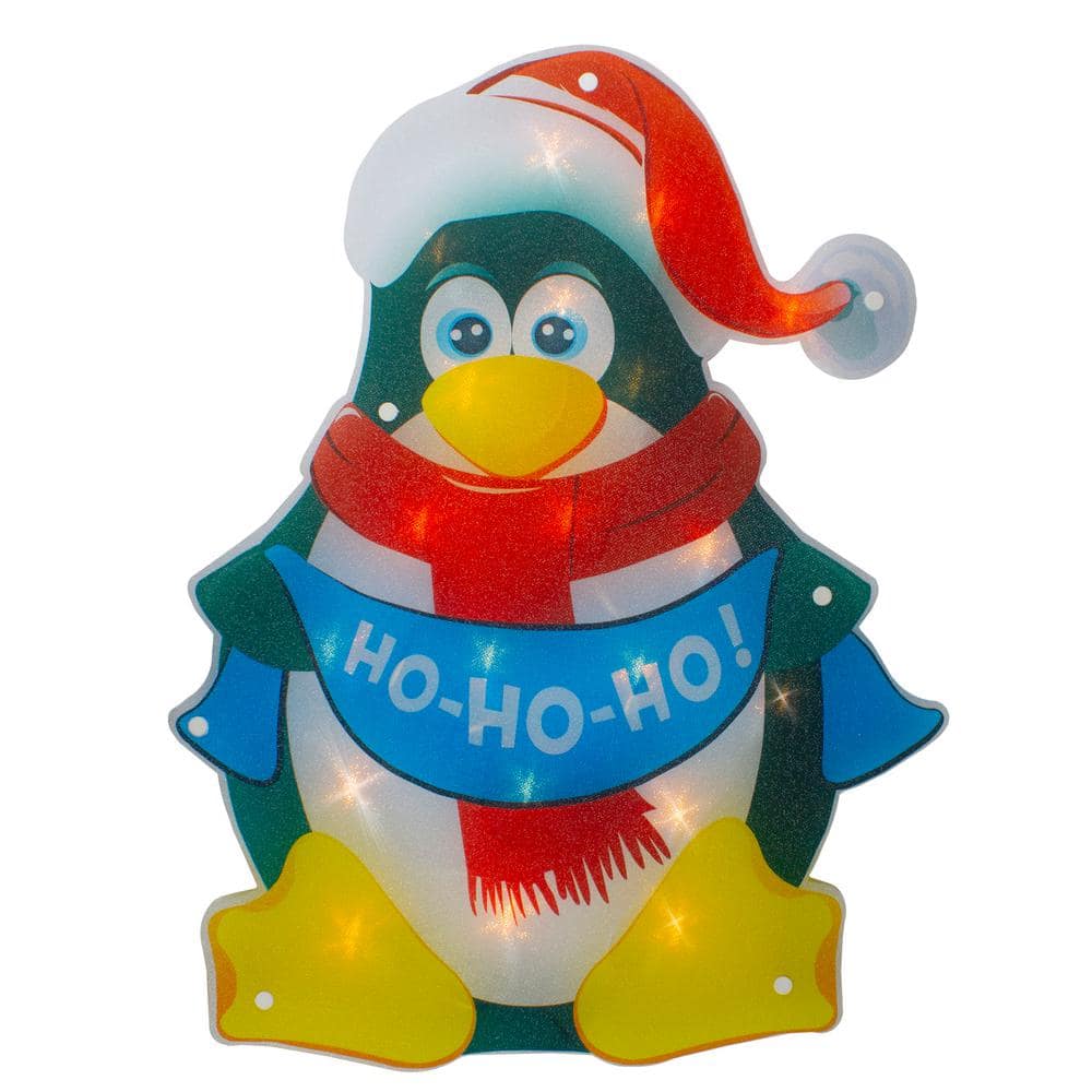 18 in. Lighted Penguin Christmas Window Silhouette - Hercitys