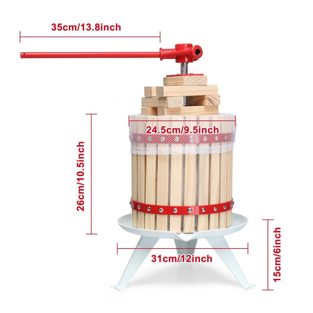 4.75 Gallon Wood Fruit Wine Press - Hercitys