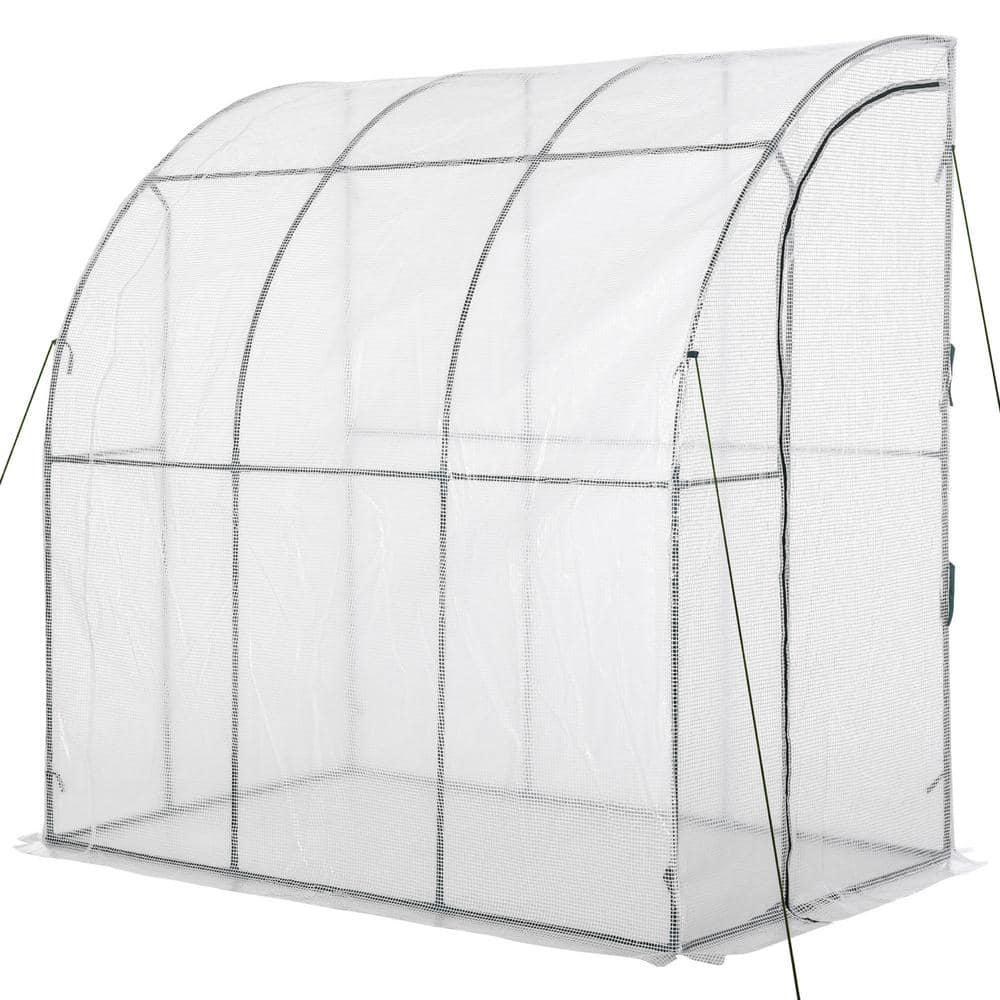 4 ft. x 7 ft. x 7 ft. Polyethylene Walk-In Tunnel Greenhouse with Zippered Roll-Up Door and Weather-Resistant Cover - Hercitys