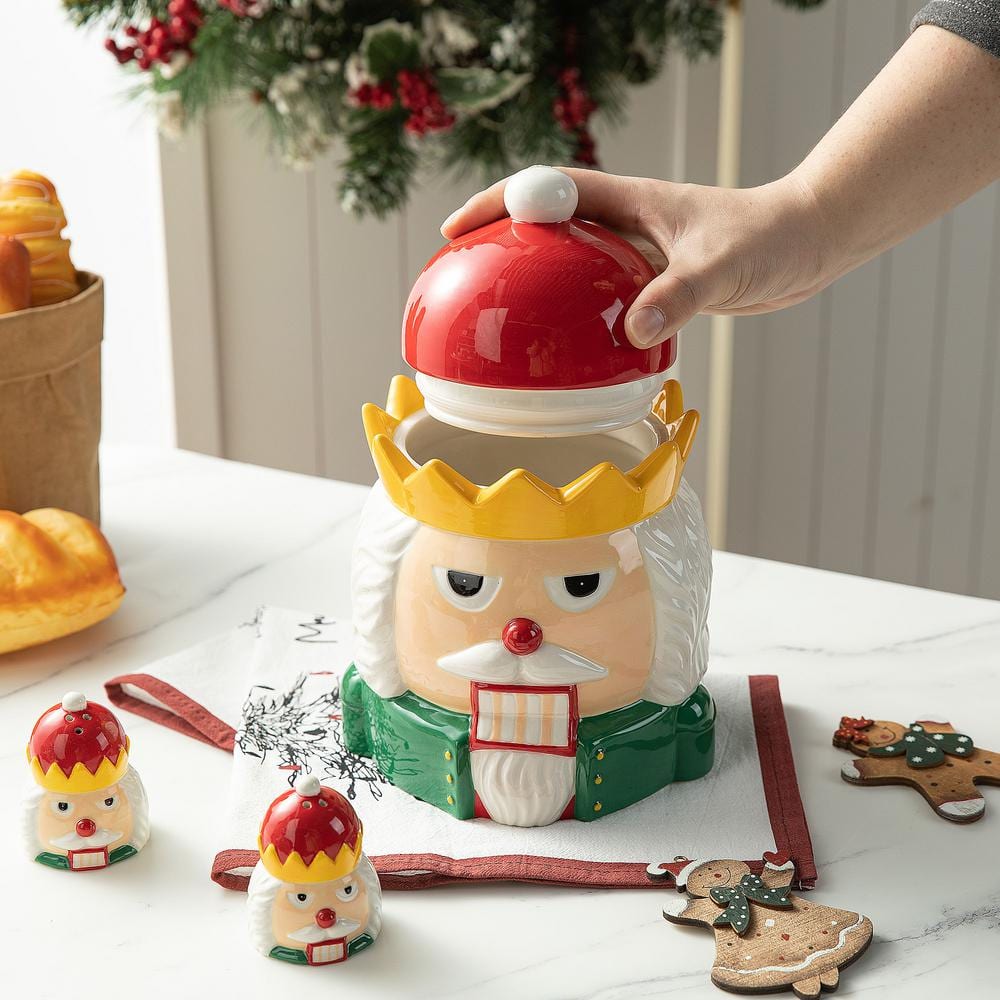 3-Piece Dolomite Christmas Nutcracker Cookie Jar Set - Hercitys