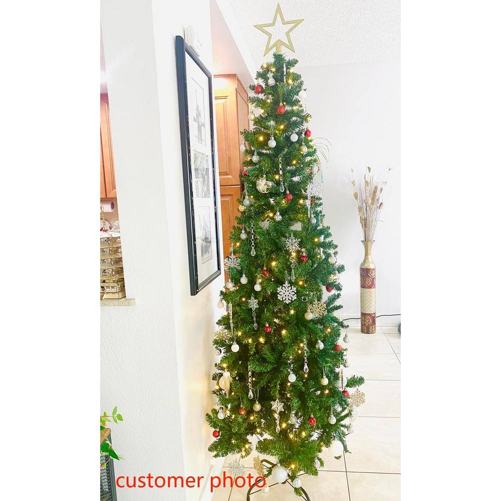 4.5 ft. Pre-Lit LED Fir Pencil Slim Artificial Christmas Tree - Hercitys