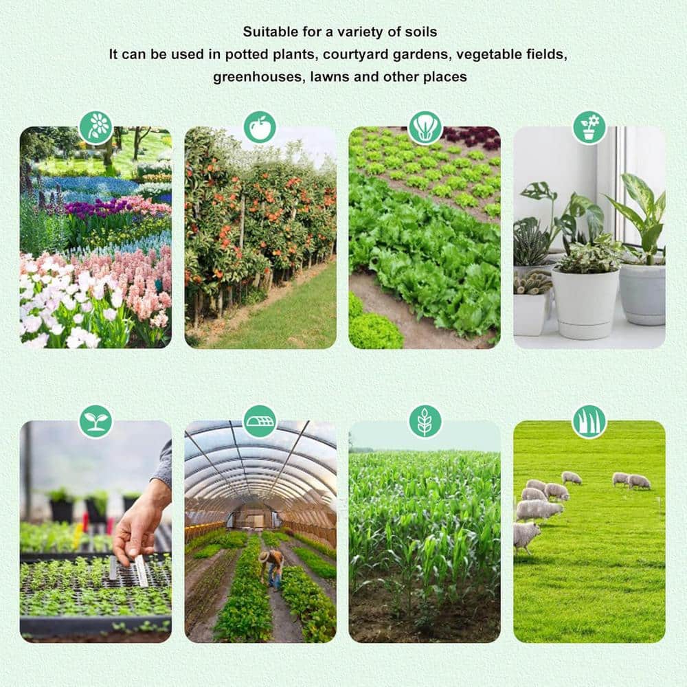 5-in-1 Digital Soil Tester Plants Moisture Soil Test Kit Detects PH Temperature, Moisture, Humidity, Acidity, Alkalinity - Hercitys