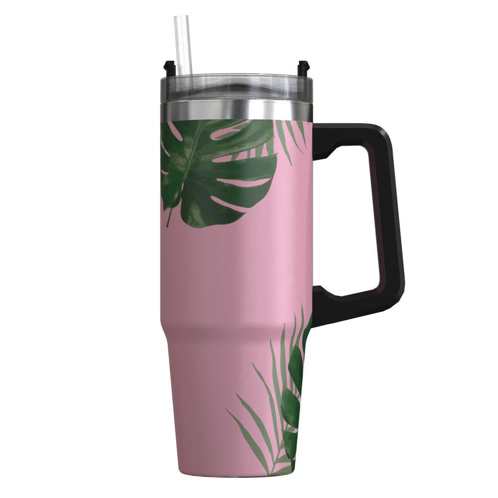 30 oz. Double-Walled Insulated Tropical Pink Stainless Steel Tumbler - Hercitys