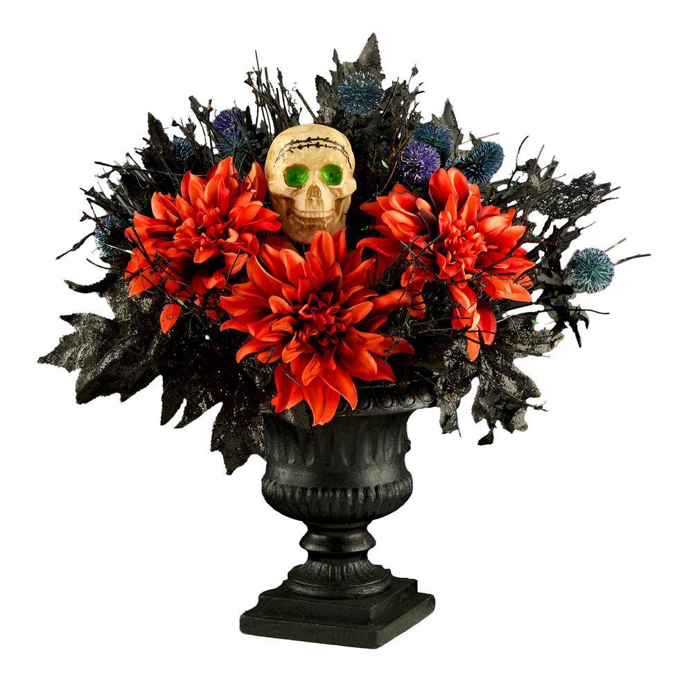 20 in. Boo-tiful Halloween Urn Centerpiece with LED Lights - Hercitys