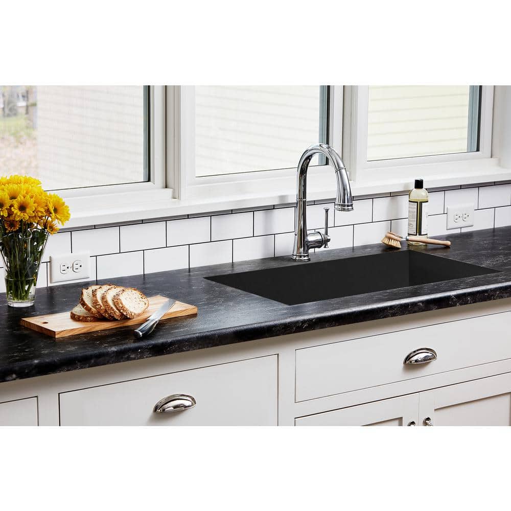 5 ft. x 12 ft. Laminate Sheet in Black Bardiglio with Premiumfx Scovato Finish - Hercitys