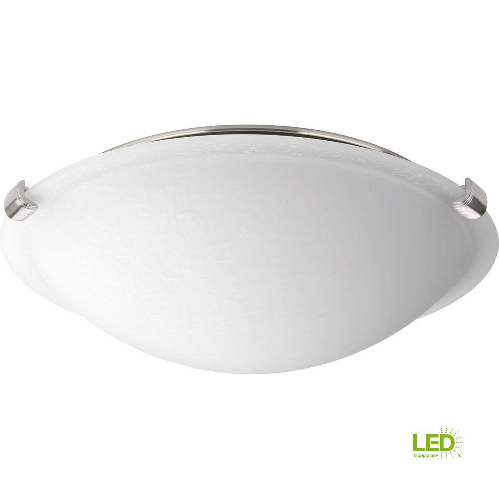 12 in. Dome Collection 20-Watt Brushed Nickel Integrated LED Flush Mount - Hercitys