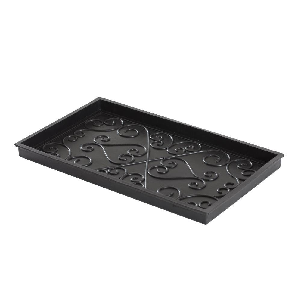 24.5 in. x 14 in. x 1.5 in. Natural and Recycled Rubber Boot Tray with Tan and Black Coir Insert - Hercitys