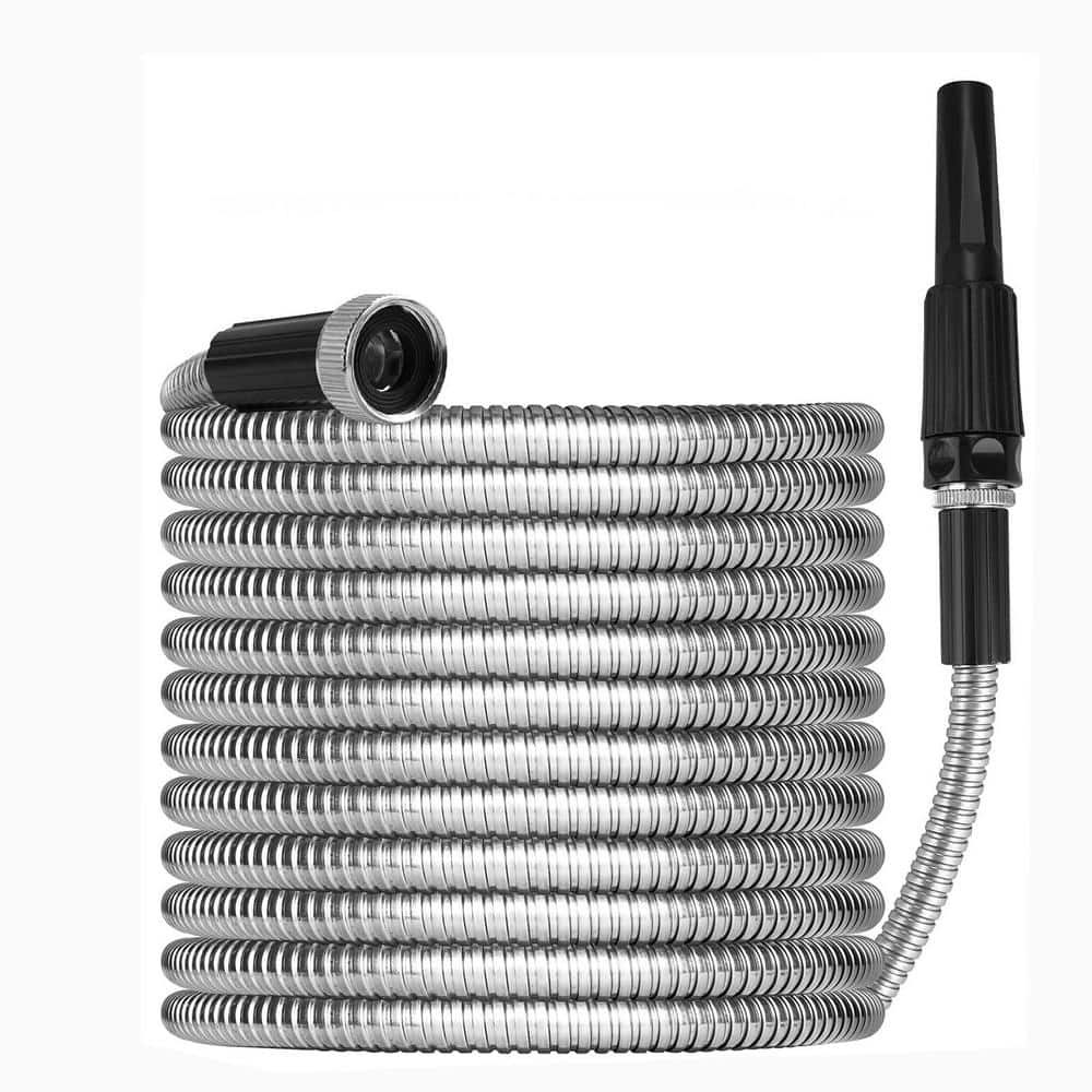 1/2 in. x 75 ft. 304-Stainless Steel Garden Water Hose Pipe Flexible Lightweight Kink Free Garden Water Outdoor Hose - Hercitys