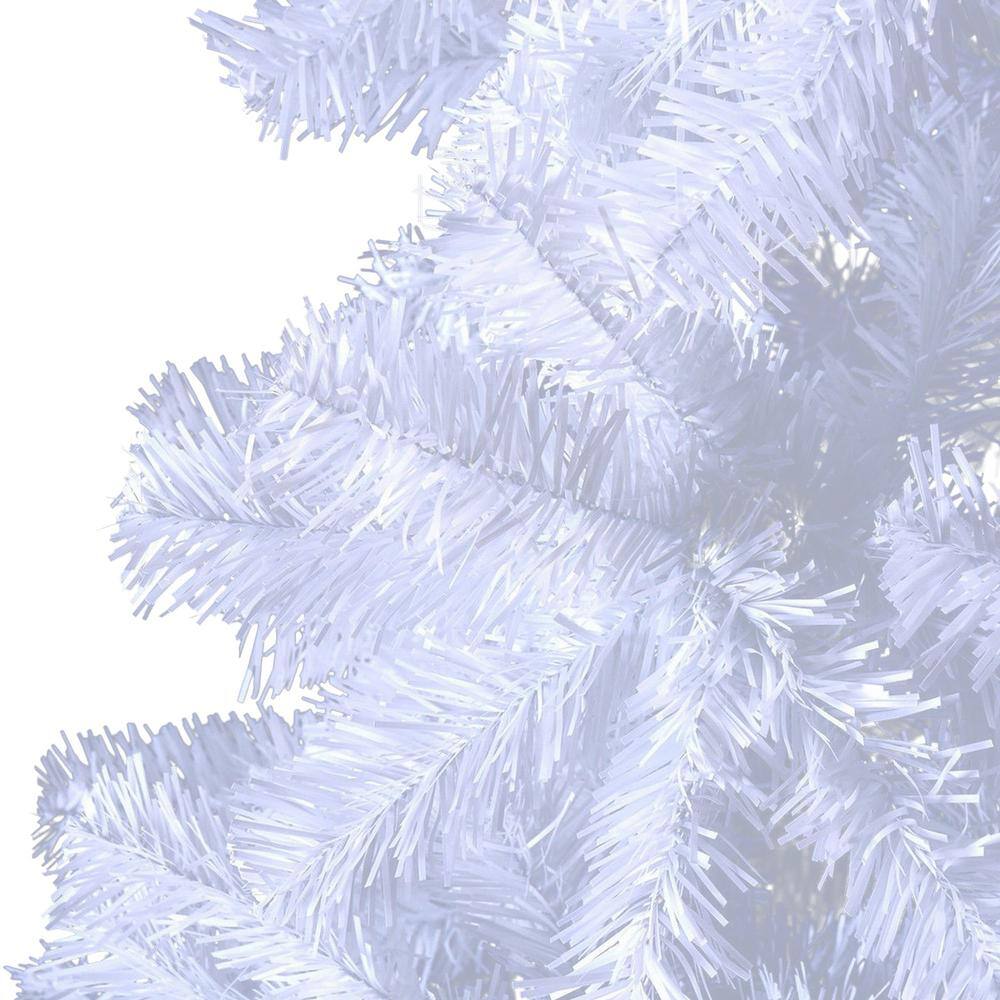 5 ft. White Unlit Full PVC Regular Artificial Christmas Tree with Solid Metal Stand - Hercitys