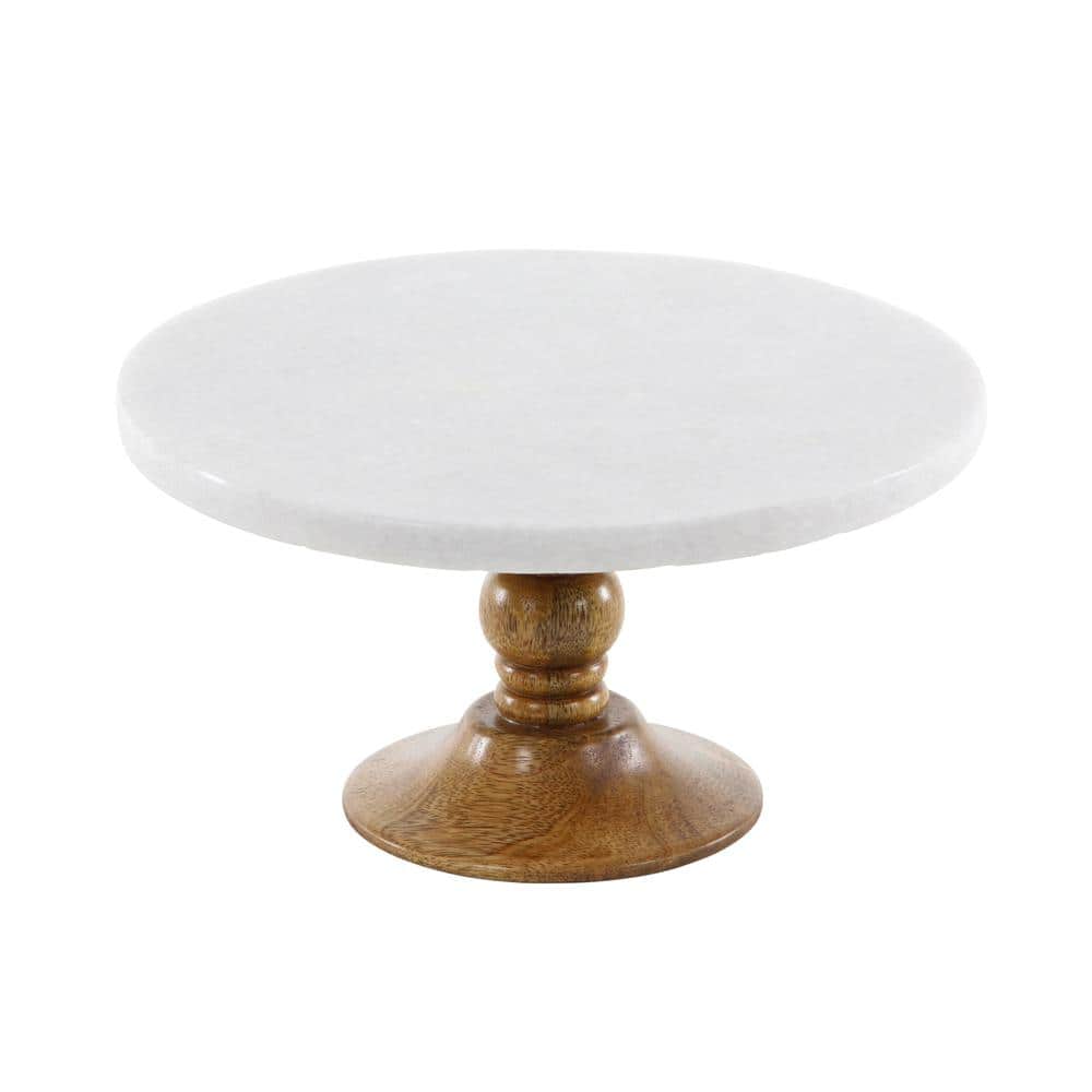 5 in. H 1-Tier Brown Serving Tray Cake Stand - Hercitys