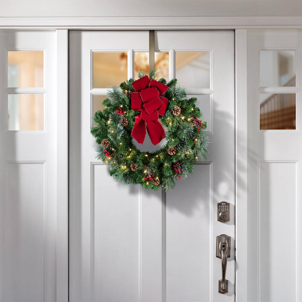 16.5 in. Artificial Antique Brass Adapt Top and Bottom Adjusting Wreath Hanger - Hercitys