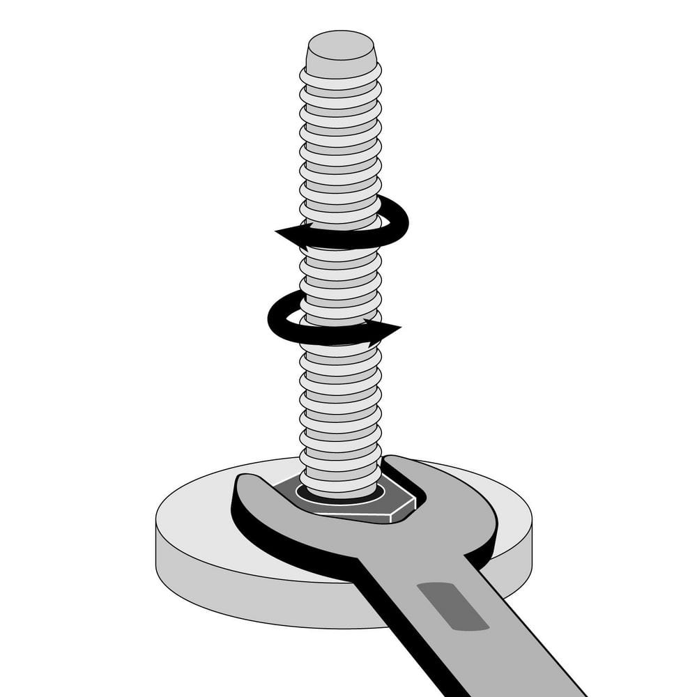 (50-Pack) Titan Nickel-White Hex Base 3/8-16 Thread x 1-1/2 in. L Stem Furniture Replacement Leveler with Insert - Hercitys