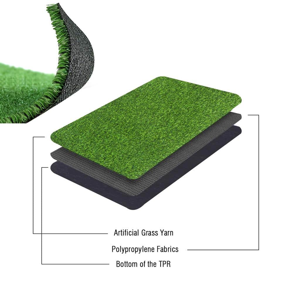 0.4in Pile Height 7 ft. x 15 ft. Green Artificial Grass Turf - Hercitys