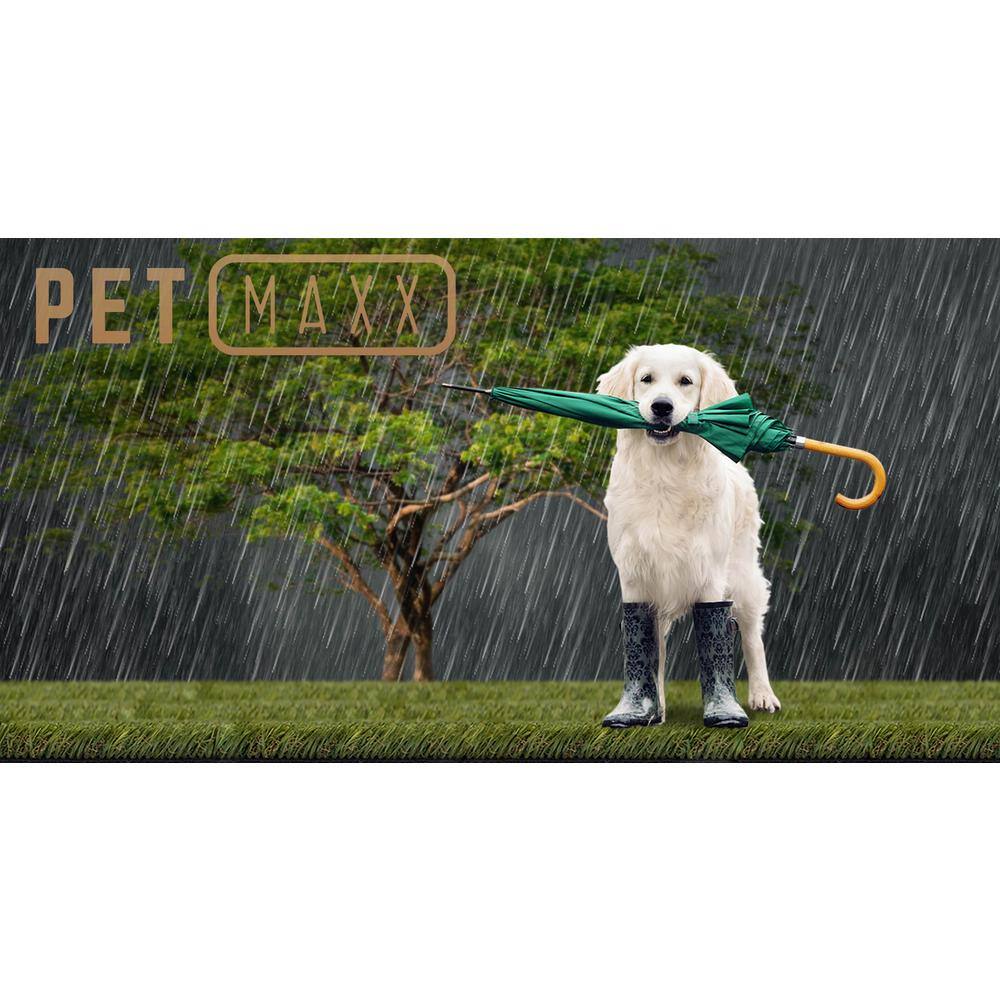 15 ft. W x Cut to Length Green and Tan Quick Draining Artificial Grass Turf - Hercitys