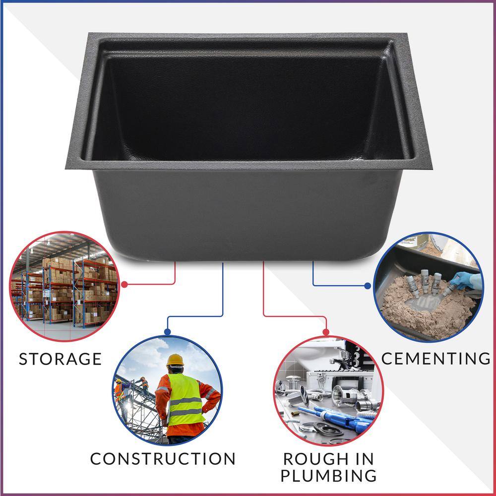 14 in. Black Plastic Multi-Purpose Utility Tub (6-Pack) - Hercitys