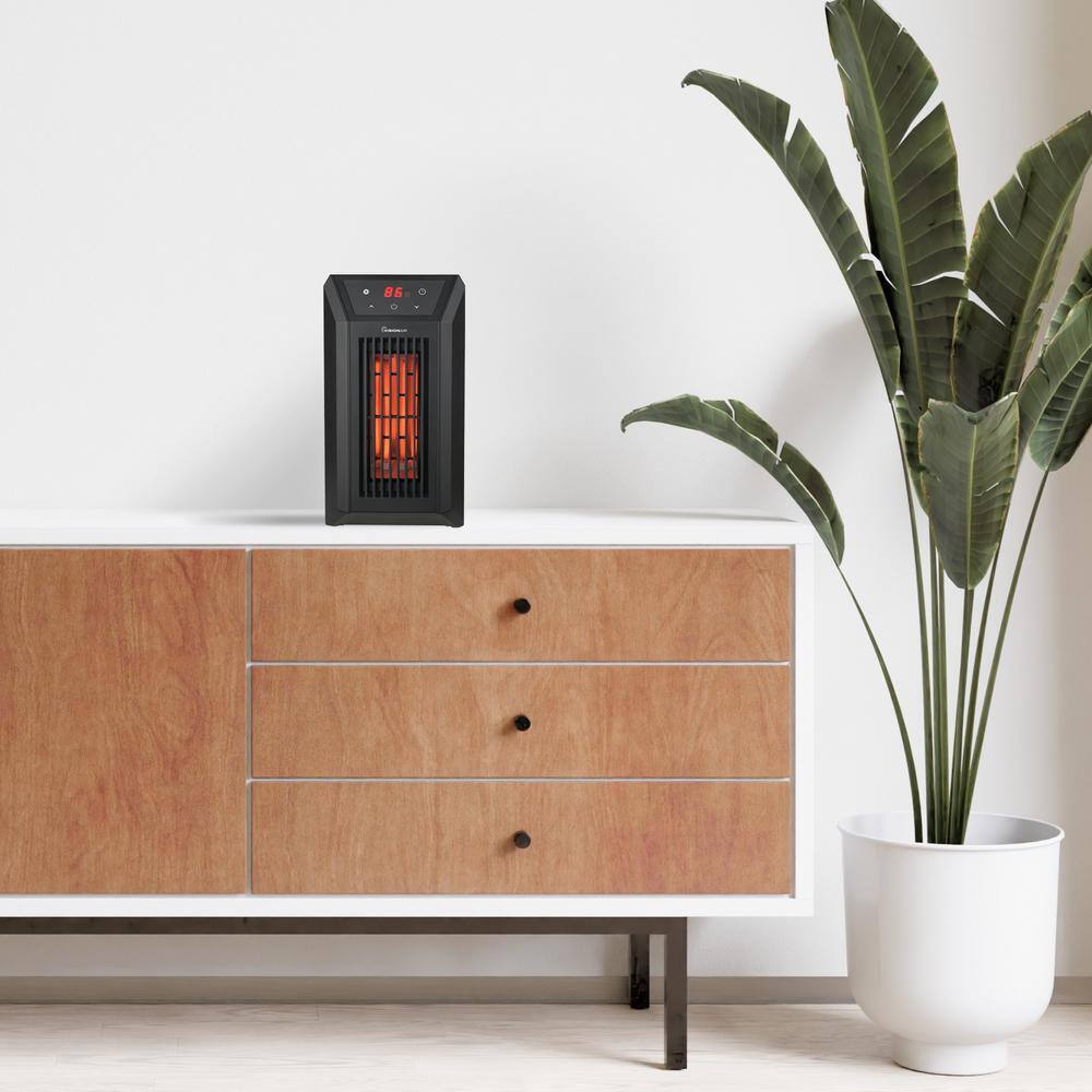 13 in. 1000-Watt/1500-Watt Digital 6 Tube Infrared Electric Heater with Remote – Quartz Tube Heating Element - Hercitys