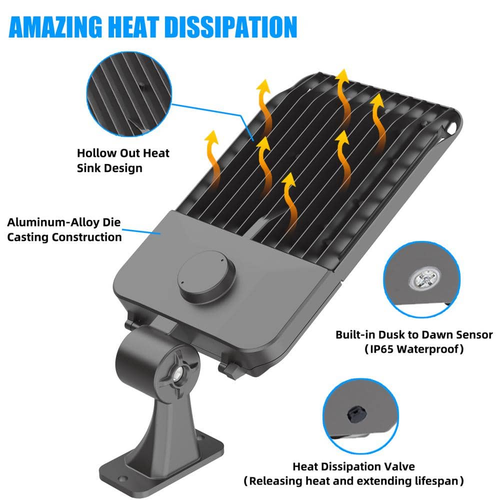 1000-Watt Equivalent Integrated LED Bronze Dusk to Dawn LED Area Light Arm Mount 5000k, IP65 - Hercitys
