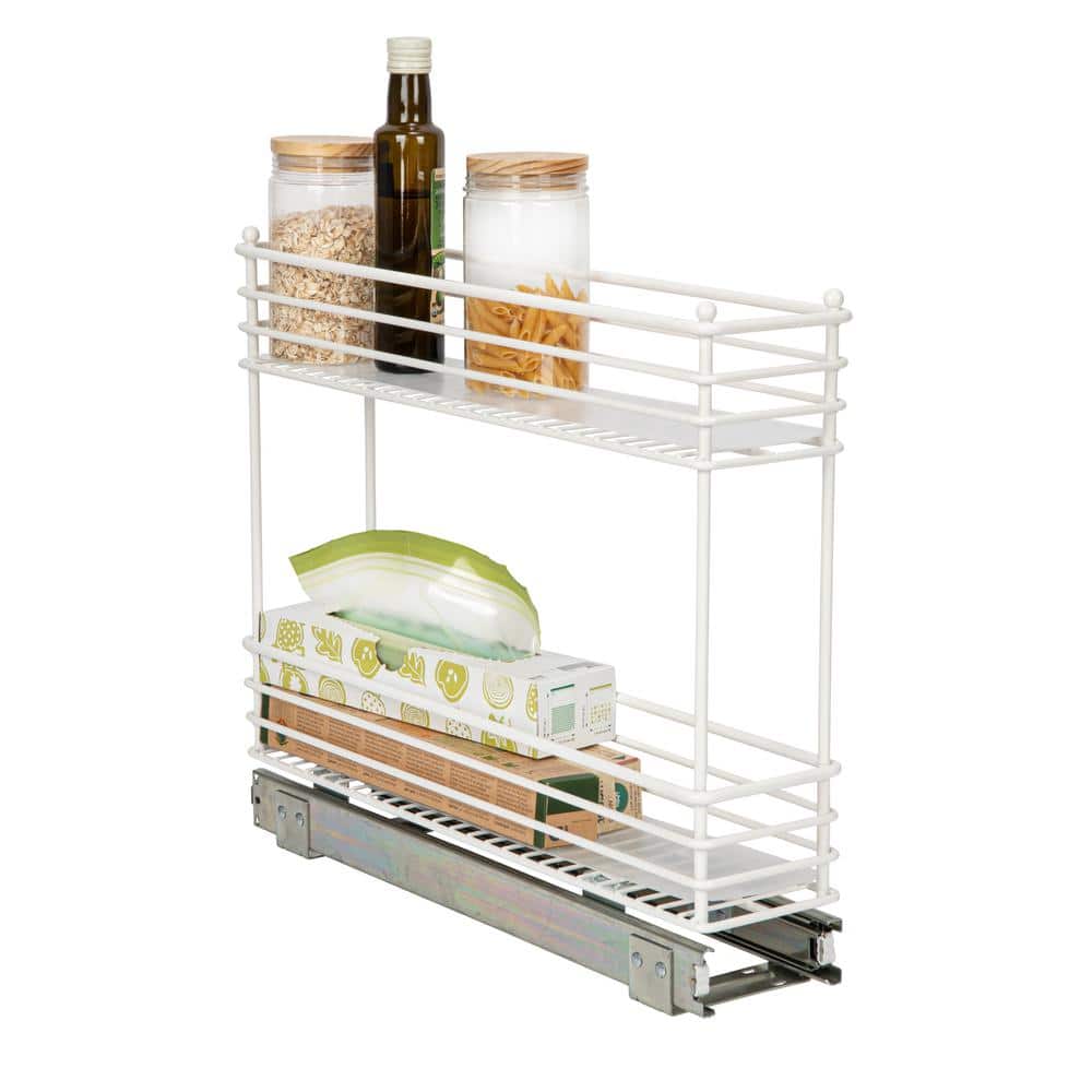 5 in. W Metal 2-Tier Organizer in White - Hercitys