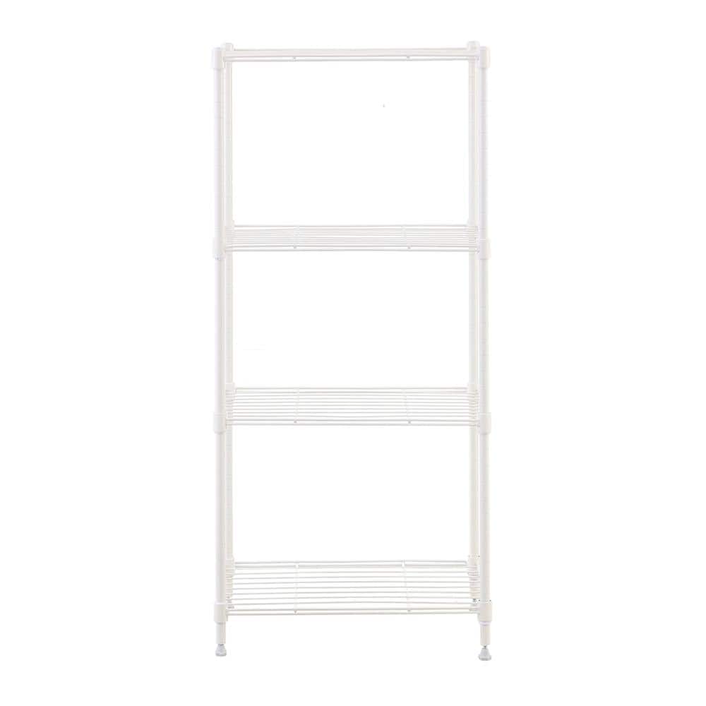 4 Tier White Powder Coating Wire Shelving Unit 12 in. x 18 in. x 39 in. - Hercitys