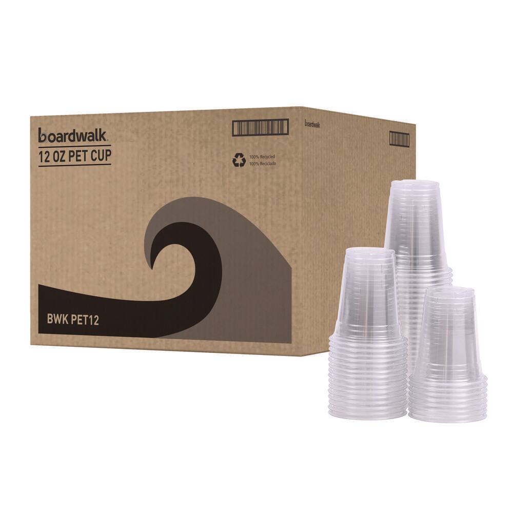 12 oz. Clear Disposable Plastic Cups, Cold Drinks, PET, 20-Cups/Sleeve, 50 Sleeves/Carton - Hercitys
