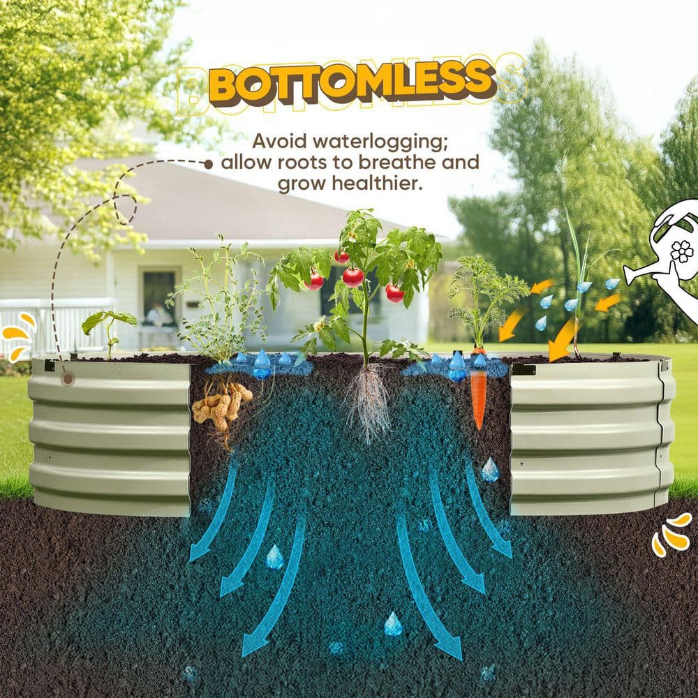 47 in. L x 24 in. W x 12 in. H Metal Planter Raised Garden Bed（Olive Green） - Hercitys