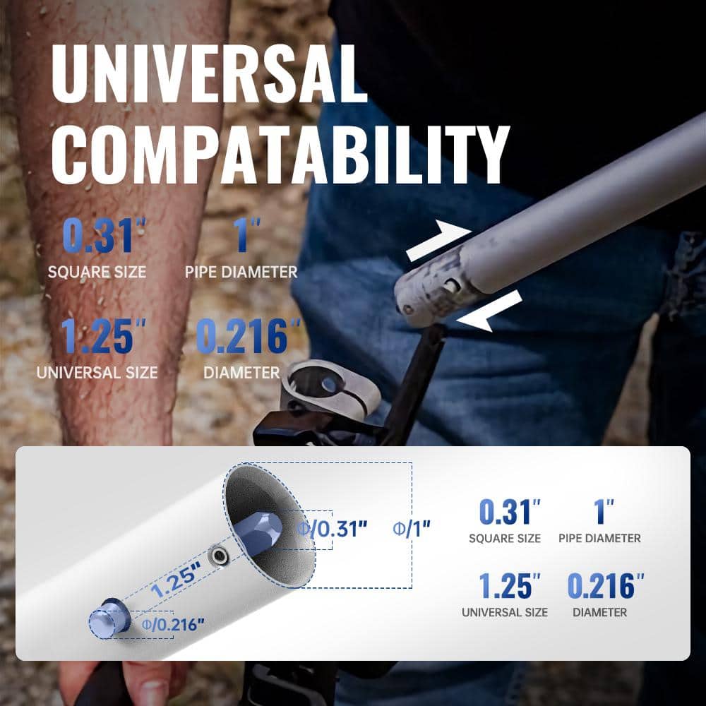 16 in. Hedge Trimmer Attachment Universal, Dual Action Articulating, Heavy Duty Steel Material, 12-Angle Positon - Hercitys