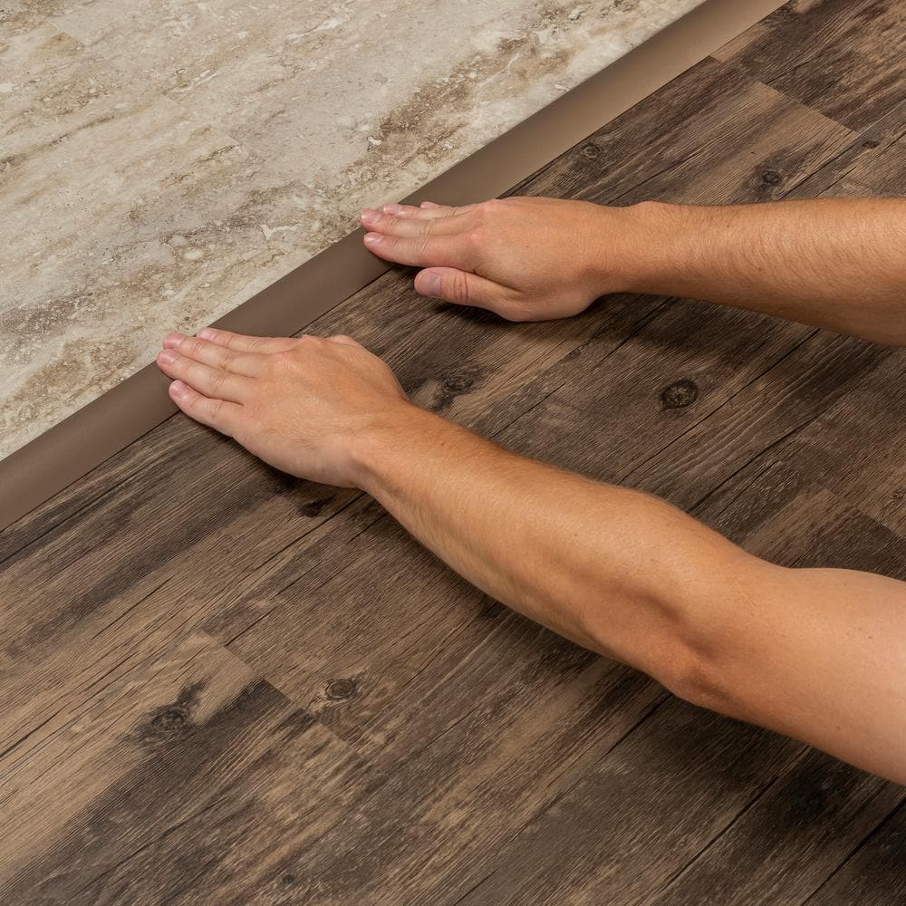 1 3/4 in. x 36 in. Spice Aluminum CINCH T-Molding Transition Strip w/ Snaptrack - Hercitys