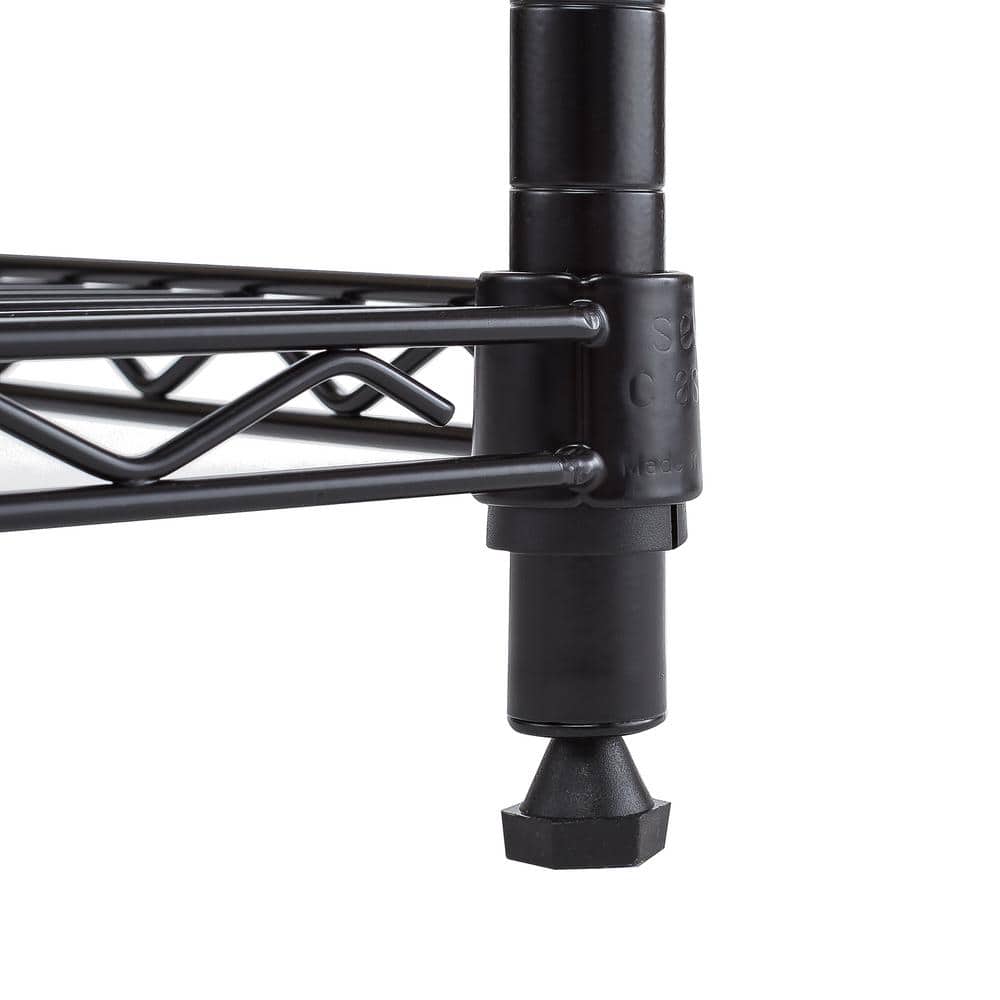 5-Tier Steel Wire Shelving System in Black (30 in. W x 14 in. D x 60 in. H) - Hercitys