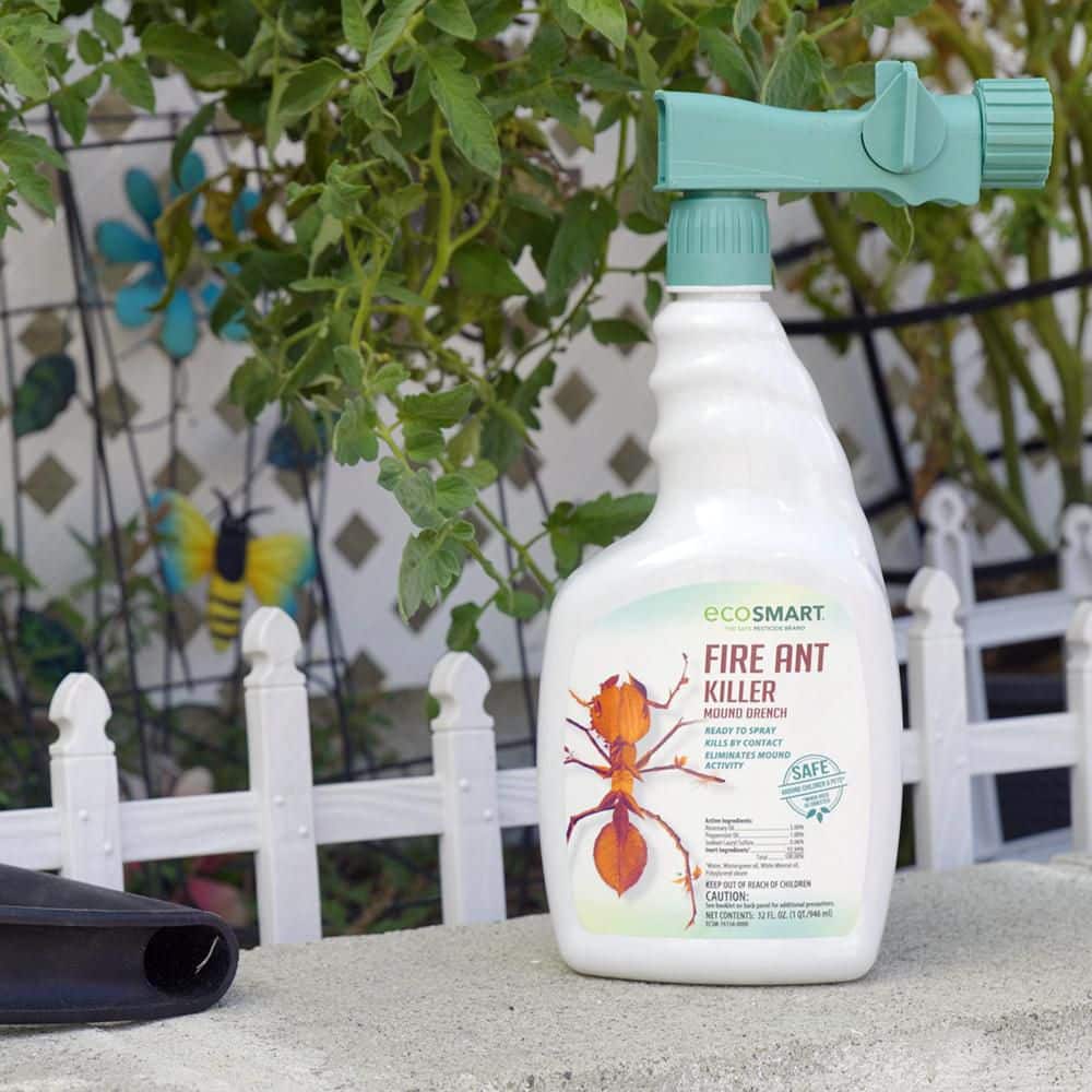 32 oz. Natural Fire Ant Killer Mound Drench-Hose End Spray Bottle with Plant-Based Ingredients, Treats up to 20 Mounds - Hercitys
