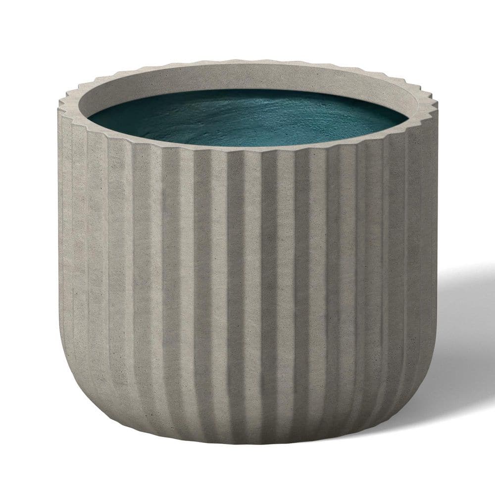 14.5 in. Large Light Gray(Premium Inner) Concrete Round Planter/Pot with Drainage Holes - Hercitys