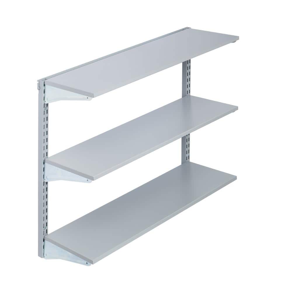 33 in. W x 31-1/2 in. H x 13-3/4 in. D Garage Modular Wall Shelves Track Storage System with Brackets in Steel - Hercitys