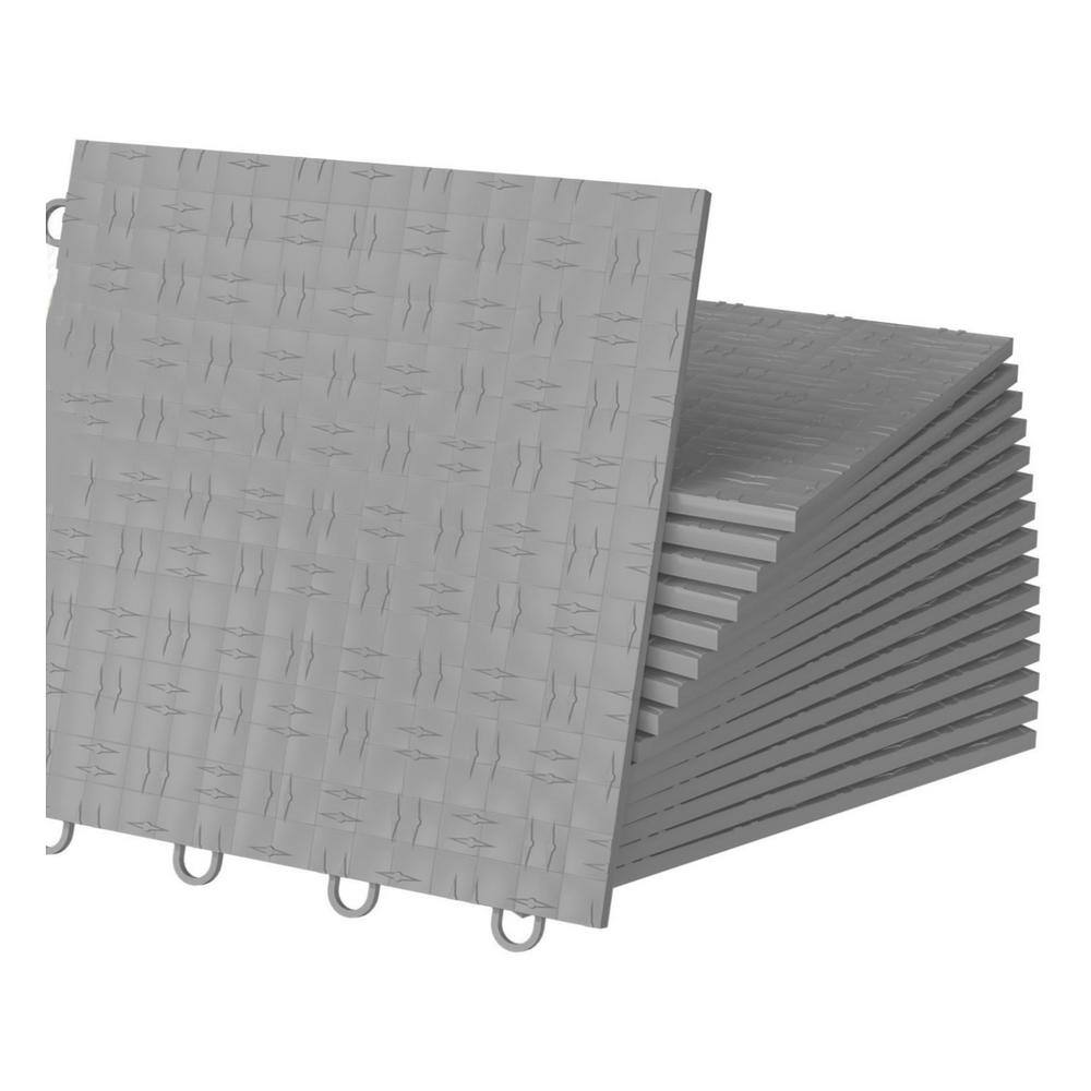 12 in. x 12 in. x 0.5 in. Non-Slip Diamond Flooring Tiles Support 55,000 lbs. for 50 sq. ft. Basements Gyms (50-Piece) - Hercitys