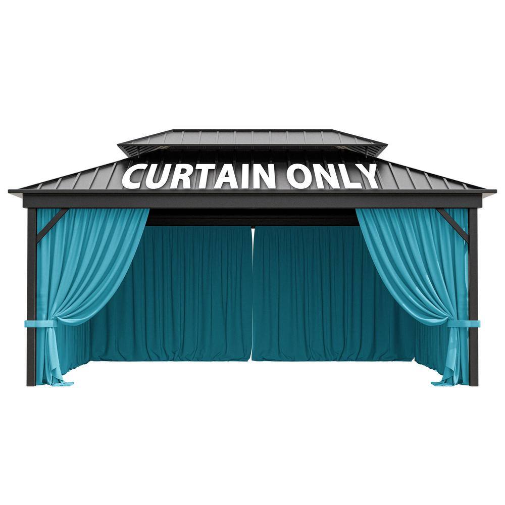12 ft. x 16 ft. Universal Outdoor Privacy Curtains, Gazebo Replacement with Zipper Lake Blue (4-Side Curtain Only) - Hercitys