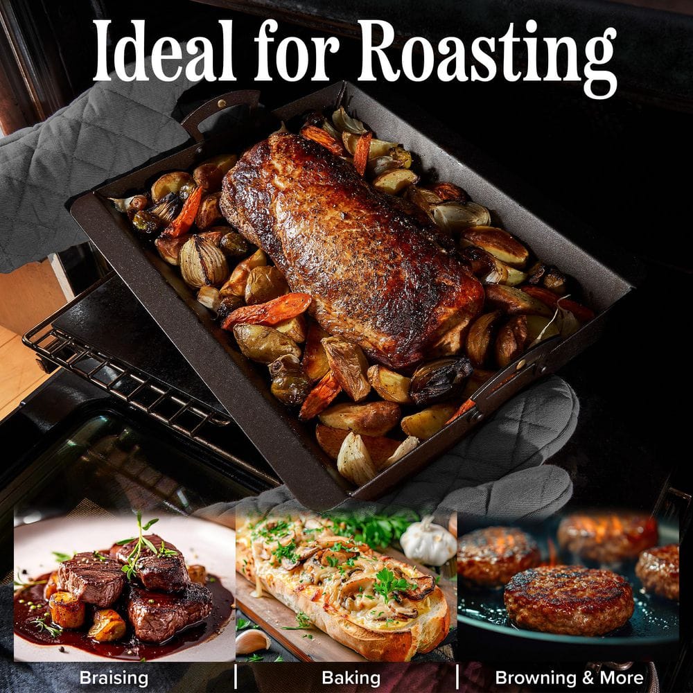 3.5 qt. Iron Roasting Pan with Handles - Hercitys